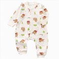 thumbnail image 1 of CAICJ98 Newborn Baby Boy Girl Cotton Romper Outfits Infant Long Sleeve One-Piece Button Jumpsuits Size 9-12 Months, 1 of 6