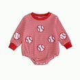 thumbnail image 1 of CAICJ98 Newborn Baby Boy Girl Football Outfit Game Day Sweatshirt Romper Baby Onesies Long Sleeve Pullover Bodysuit Infant Fall Winter Clothes (Red,6-12 Months), 1 of 6