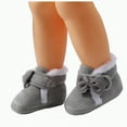thumbnail image 1 of CAICJ98 Newborn Baby Boys Girls Cotton Winter Warm Snow Boots Soft Sole Prewalker Non-Skid Infant Winter Boots Grey,4(Infant), 1 of 6