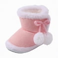 thumbnail image 1 of CAICJ98 Newborn Baby Boys Girls Cozy Fleece Booties with Grippers Stay On Slipper Socks Infant Toddler Crib Winter Baby Shoes Pink,4(Infant), 1 of 7