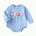 thumbnail image 1 of CAICJ98 Newborn Baby Girl Clothes 3D Floral Long Sleeve Sweatshirt Romper Onesie Bodysuit Fall Winter Infant Outfits (Blue,12-18 Months), 1 of 5
