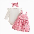 thumbnail image 1 of CAICJ98 Newborn Baby Girl Clothes Fall Winter Outfit Ruffle Long Sleeve Floral Ribbed Romper Suspender Skirts Set 0 3 6 12 18 Months Clothes for Baby Girl (Pink,0-3 Months), 1 of 8