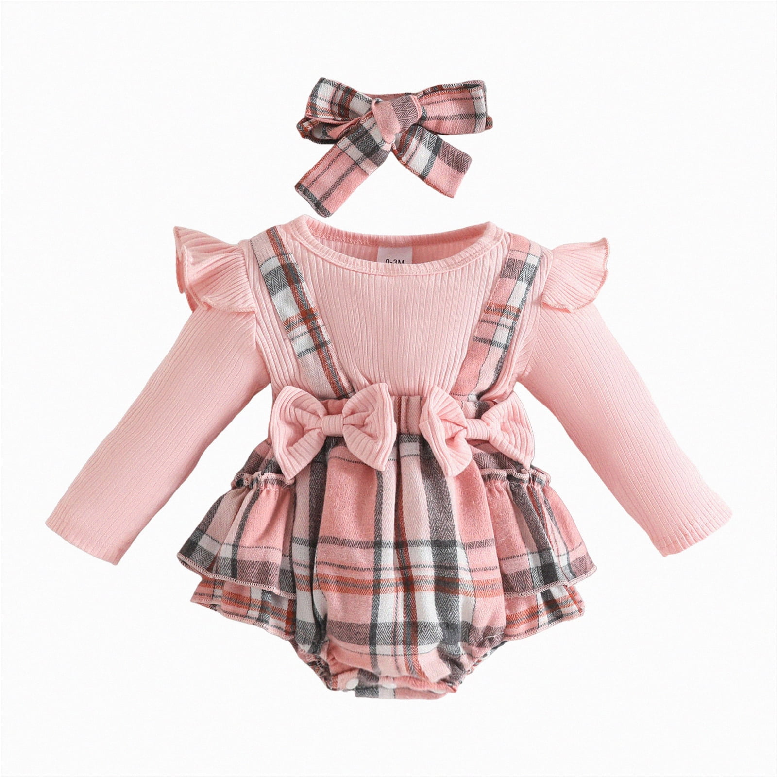 Newborn Girl Mid Season Romper In Blended Stuff Light Pink Color main image 1