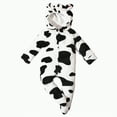 thumbnail image 1 of CAICJ98 Newborn Baby Jumpsuit Hooded Fleece Cow Rompers Long Sleeve Onesies Outwear Snowsuit Outfits Baby Boy Girl Winter Coat (White,3-6 Months), 1 of 7