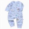 thumbnail image 1 of CAICJ98 Newborn Infant Baby Boys Girls Bodysuit Jumpsuits with Button Long Sleeve Cotton Rompers,0-18 Months, 1 of 6