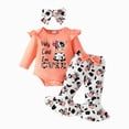 thumbnail image 1 of CAICJ98 Newborn Infant Baby Girl Clothes Fall Winter Outfits Infant Long Sleeve Romper Pants Cute Toddler Girl Clothes Gift Set (Orange,6-9 Months), 1 of 7