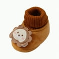 thumbnail image 1 of CAICJ98 Newborn Knit Booties Soft Baby Sock Boots for Infant Boys Girls First Walkers Non-Slip Baby Boy Girl Boots Coffee,4(Infant), 1 of 7