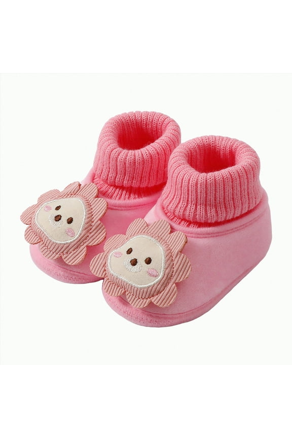 Newborn Knit Booties Soft Baby Sock Boots for Infant Boys Girls First Walkers Non-Slip Baby Boy Girl Boots Pink,5(Infant)