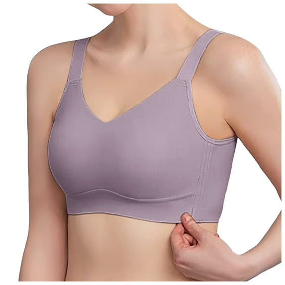 CAICJ98 No Underwire Bras for Women Full-Coverage Underwire Bra Full-Frame Lifting and Smoothing Underwire Bra Purple,M