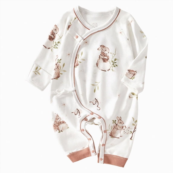 CAICJ98 Organic Cotton 0-6M Unisex Newborn Baby Boys Girls Sleepers Soft Footless Pajamas Double-Layer Belly Cover