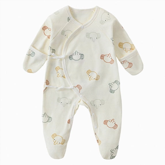 CAICJ98 Organic Cotton Unisex Newborn Baby Sleepers Pajamas Soft Footed Jumpsuit for Infant Boys Girls 0-6 Months
