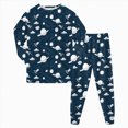 thumbnail image 1 of CAICJ98 Pajamas Boys Long Sleeve Planet Top and Pants Pjs Set Toddler Little Kids 2 Piece Soft Cotton Sleepwear (8-9 Years,Dark Blue), 1 of 9