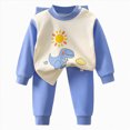 thumbnail image 1 of CAICJ98 Pajamas Boys Toddler Kids Baby Boys Girls Pajamas Cartoon Cute Print Long Sleeve Top Trousers Outfits Set Pajamas Party Clothes Pj for Toddler Boys Girls,(Light Blue,3-6 Months), 1 of 5