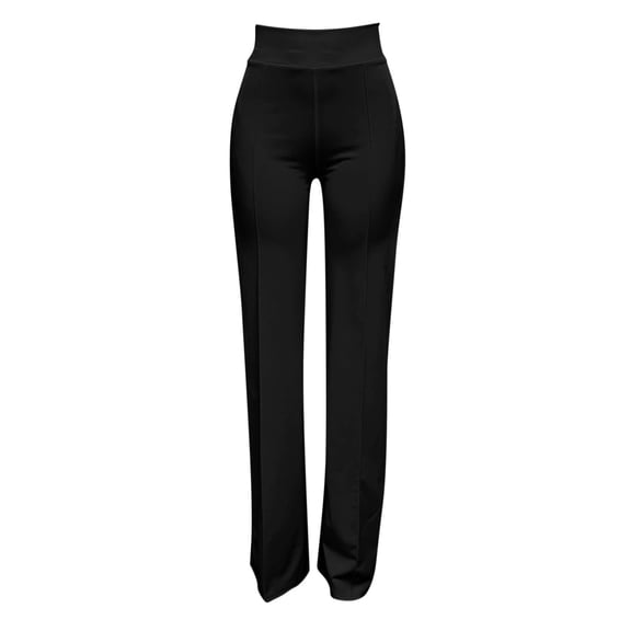 CAICJ98 Panties for Women Women's Casual High Waist Fold Pleated Straight Leg Trousers Work Pants with Pocket Black,XL