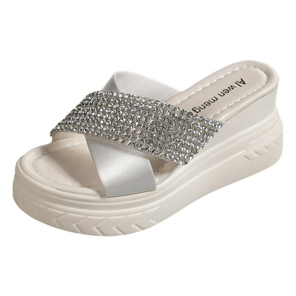 CAICJ98 Platform Sandals Ladies Fashion Summer Solid Color Leather Open Toe Buckle Thick Sole Sandals,Beige