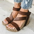 thumbnail image 1 of CAICJ98 Platform Sandals Womens Sandals Arch Support Flip Flops with Wide Strap Comfort Orthotic Walk Thong Style Casual Slipper Indoor and Outdoor Shoes,Brown, 1 of 4