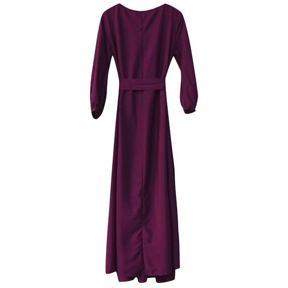 CAICJ98 Plus Size Dress For Women Women's Lace Long Sleeve Dress V-Neck Elegant Tight Folds Dresses Purple,XXL