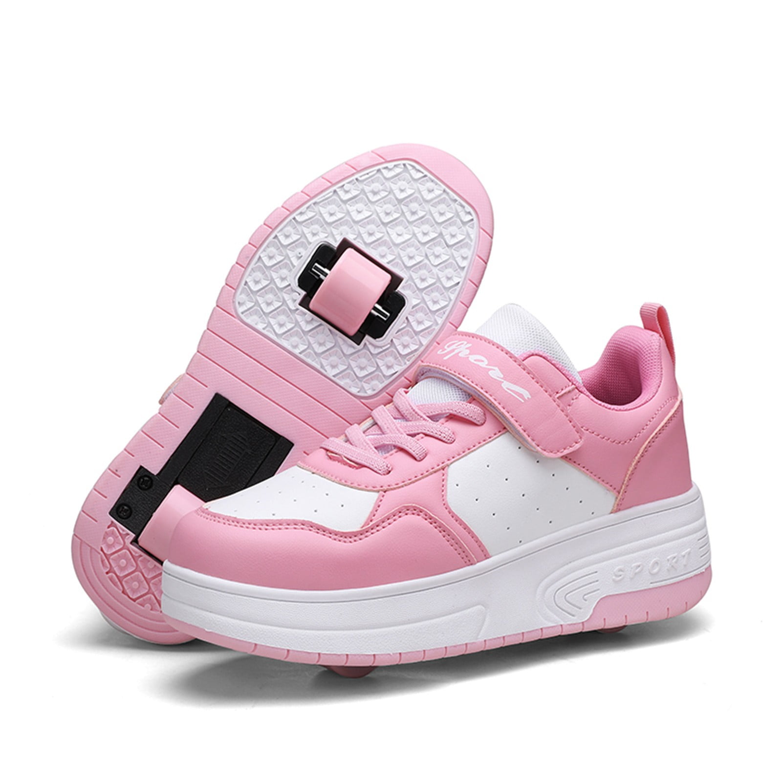 Pink Big W Roller Shoes Nevenka Fashion Kids Sneakers LED Roller