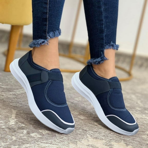 CAICJ98 Running Shoes Womens Walking Running Shoes Women - Orthopedic Diabetic Walking Hypersoft Sneakers,Dark Blue