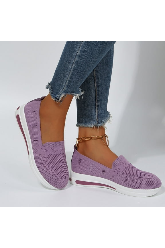 Running Shoes Womens Women's Play Fashion Sneaker White Color Washed and Leopard Canvas Slip on Shoes,Purple