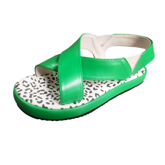 CAICJ98 Sandals Women Wedge Sandals for Women Rhinestone Elastic Ankle Strap Platform Sandals T-Strap Thong Flip Flops Shoes,Green
