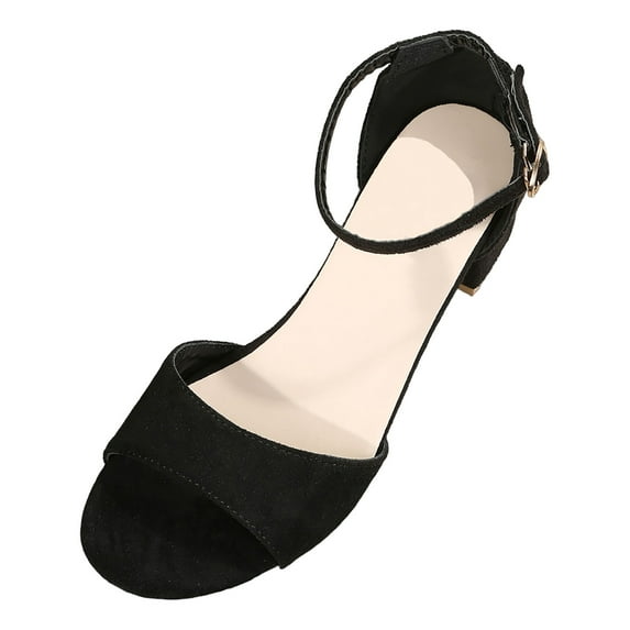 CAICJ98 Sandals Women Women Slip On Casual Open Toe Three Elastic Bands with Ankle Strap Fashion Gladiator Sandal,Black