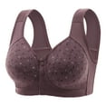 thumbnail image 1 of CAICJ98 Senior Bra Seamless Front Close Wireless Bras with Jelly Soft Support, Smoothing Padded Bralette Light Purple,36, 1 of 7