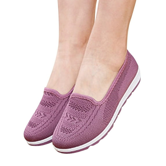 CAICJ98 Shoes for Women Women Sneakers Shoes with Arch Support Casual Slip On Comfort Flats Canvas Womens Walking Fall,Purple