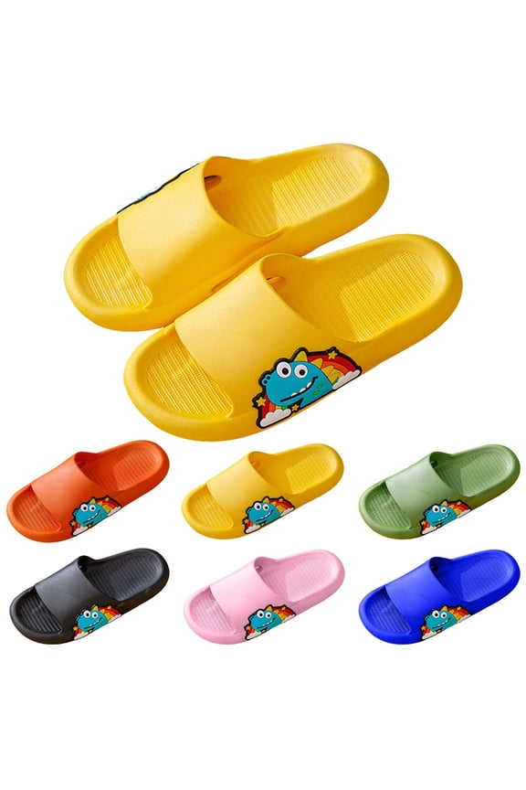 Slides for Boys Girls Non-slip Toddler Cloud Slide Sandals Comfy Cushioned Thick Sole Shower Pool Slippers Summer Beach Water Shoes Indoor & Outdoor Yellow,9(Toddler)