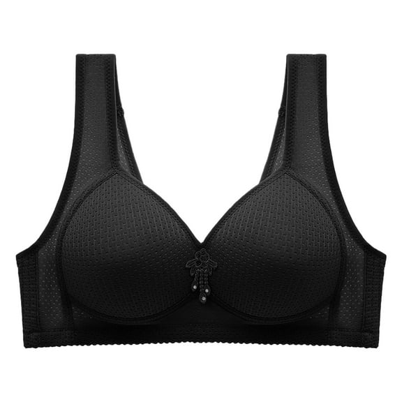 CAICJ98 Smoothing Wireless Bras for Women Comfort Seamless Bra Full Coverage Push Up Wireless Bras for Women Black,42