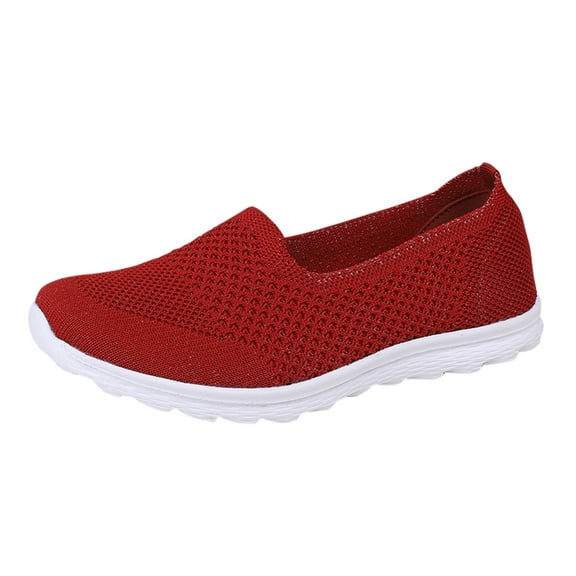 CAICJ98 Sneakers for Women Walking Shoes for Women Arch Support Slip On Sneakers Breathable Comfortable,Red