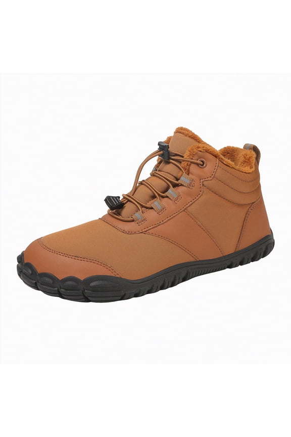 Snow Boots for Women Cold Comfort Barefoot Boots Non-Slip Water Resistant Shoes Zero Drop Sole, wide Toe Box, Hiking Running Winter Boots for Women (Brown,Size 8)