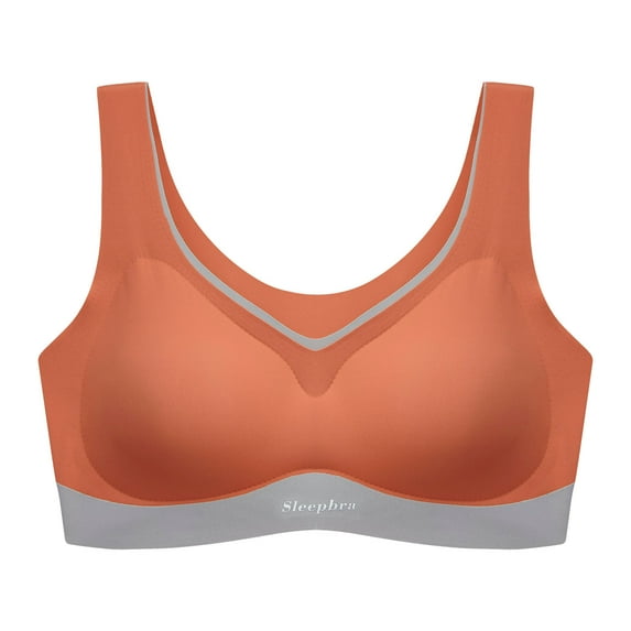 CAICJ98 Womens Lingerie Racerback Sports Bras Padded Y Racer Back Cropped Bras for Yoga Workout Fitness Low Impact Orange,XXL