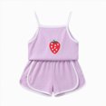 thumbnail image 1 of CAICJ98 Summer Clothes for Toddler Baby Girl 3 6 12 18 Months 2T 3T 4T 5T Girls Outfits Cute Printed Sleeveless Tank Top and Shorts Set (Purple,5-6 Years), 1 of 8