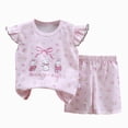 thumbnail image 1 of CAICJ98 Summer Clothes for Toddler Baby Girls 3 6 12 18 24 Months 2T 3T 4T 5T Girls Outfits 2Pcs Cute Printed Round Neck Sleeveless Tank Top Shorts Set (Light Pink,9-18 Months), 1 of 4