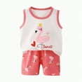 thumbnail image 1 of CAICJ98 Summer Clothes for Toddler Boys Cute Printed Kids Sleeveless Tank Top and Shorts Set Baby Girl Clothing Set (3-4 T,Red), 1 of 4