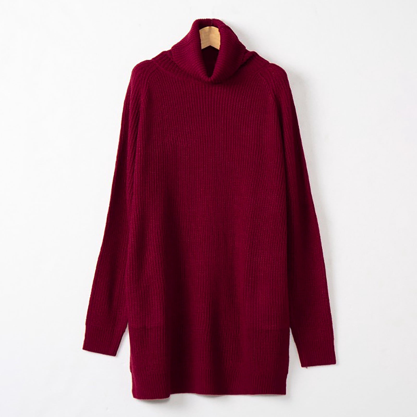 KOJOOIN Women's Plus Size Sweater Dress - V-Neck, Long Sleeve, With Pockets | Cozy Fall & Winter Knit Dress