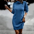thumbnail image 1 of CAICJ98 Sweater Dress Women's Slim Fit Cable Knit Long Sleeve Sweater Dress B,L, 1 of 4