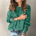 thumbnail image 1 of CAICJ98 Women Sweaters For Fall Women's Crew Neck Pullover Sweaters Knitted Casual Loose Pullover Jumper Outwear Green,4XL, 1 of 5