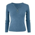 thumbnail image 1 of CAICJ98 Sweaters For Women Cardigan Open Front Women's Turtleneck Sweater Long Sleeve Cozy Warm Sweater Casual Lightweight Soft Pullover Jumper Tops Blue,M, 1 of 3
