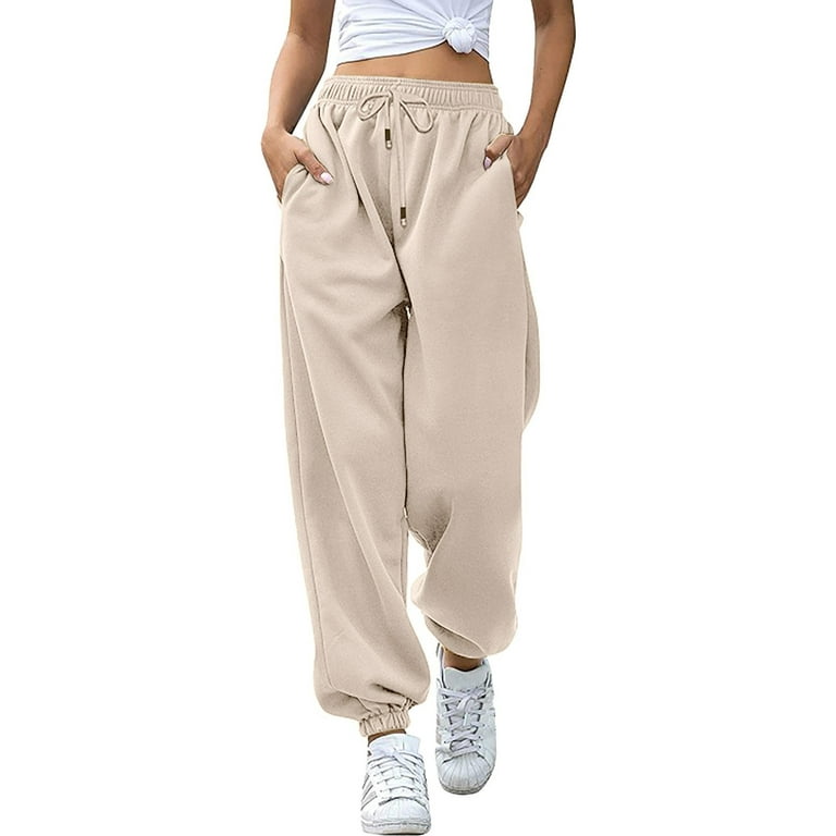 CAICJ98 Sweatpants Women Women's Elegant Elastic Waist Skinny High Waist  Pants Orange,XL 