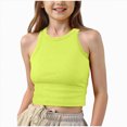 thumbnail image 1 of CAICJ98 Tank Tops Girls Athletic Ribbed Knit Sleeveless Top Shirts High Neck Crop Tops for Gym Yoga Tanks Kids Slim Fitted Stretchy Basic Shirt (Gold,9-10 Years), 1 of 4