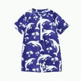 thumbnail image 1 of CAICJ98 Toddler Baby Boy Bathing Suit Half Zip Up One Piece Romper Short Sleeve Summer Rashguard Swimsuit (Navy,2-3 Years), 1 of 4