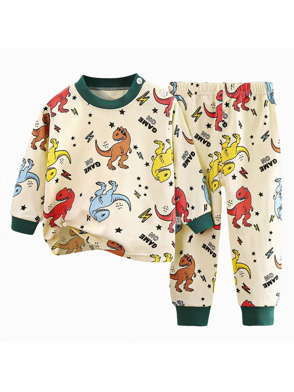 Toddler Baby Boy Clothes Cotton Long Sleeve Dinosaur Sweatshirts Pants Set 3 6 12 18 24 Months 2T 3T 4T 5T Boys Fall Winter Outfits 2Pcs,Size 18-24 Months