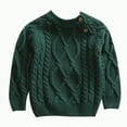 thumbnail image 1 of CAICJ98 Toddler Baby Boy Girl Cable Knit Sweaters Toddler Long Sleeve Solid Crew Neck Pullover Kids Baby Fall Winter Clothes Dark Green,12-18 Months, 1 of 4