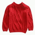 thumbnail image 1 of CAICJ98 Toddler Baby Boy Girl Cable Knit Sweaters Toddler Long Sleeve Solid Crew Neck Pullover Kids Baby Fall Winter Clothes Red,0-3 Months, 1 of 4