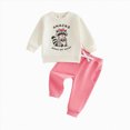thumbnail image 1 of CAICJ98 Toddler Baby Boy Girl Fall Outfit Long Sleeve Letter Print Sweatshirt Pants Set Infant Clothes 6 12 18 24 Months 2T 3T (Beige,6-12 Months), 1 of 4