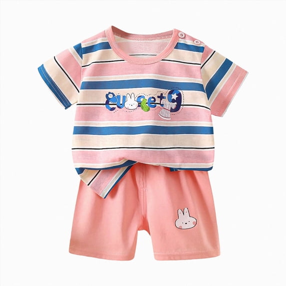 CAICJ98 Toddler Baby Boy Summer Clothes 3 6 12 18 24 Months 2T 3T 4T 5T Boys Outfits Short Sleeve Dinosaur T-shirts Tops & Shorts Set (Pink,3-4 Years)