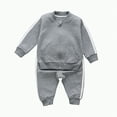 thumbnail image 1 of CAICJ98 Toddler Baby Boys Girls Clothes Zipper Sweatshirt+Trouser Kids Sweatsuit Boys Girls Casual 2Pcs Fall Winter Outfits Set (Grey,3-4 Years), 1 of 7