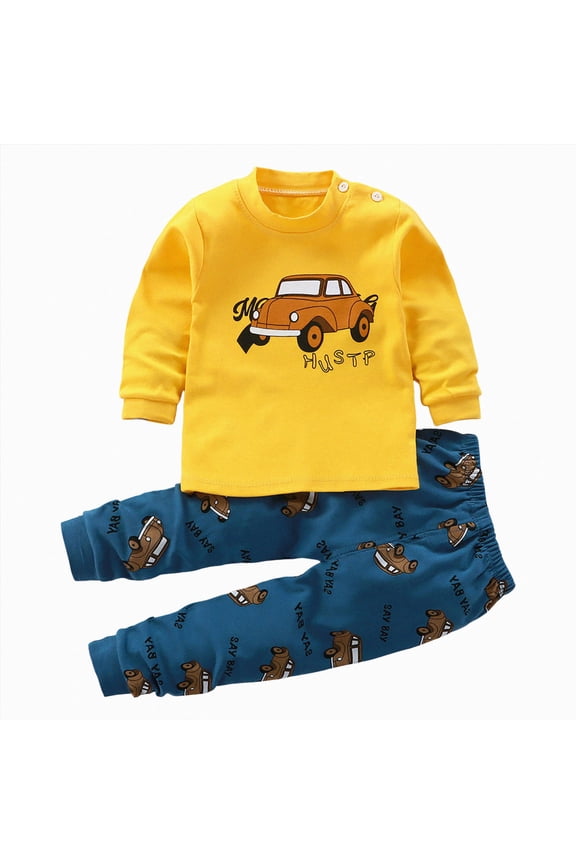 Toddler Baby Clothes for Boys Fall Winter 3 6 12 18 24 Months 2T 3T 4T 5T Boys Outfits Color Block Long Sleeve Sweatshirt Pullover Tops + Joggers Pants Set (Yellow,1-2 Years)